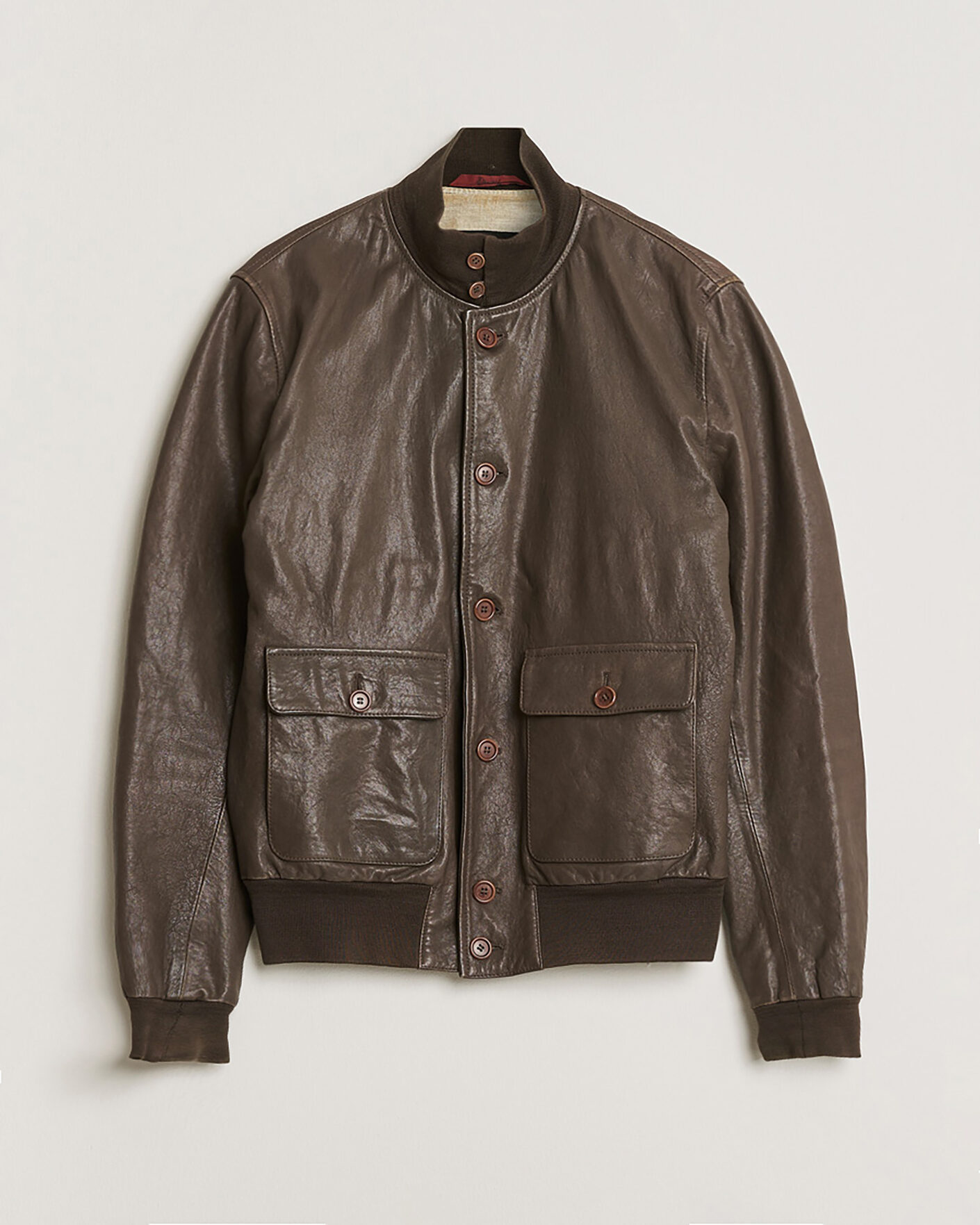 Hombres | Pre-owned Chaquetas | Pre-owned | Stewart Calf Bomber Jacket Dark Brown L