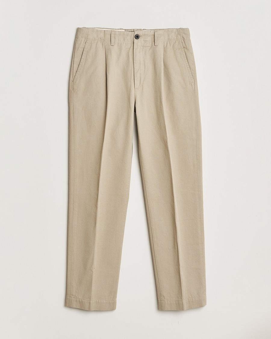 Hombres | Pre-owned Pantalones | Pre-owned | Incotex Regular Fit Uniform Cotton Slacks Beige W32