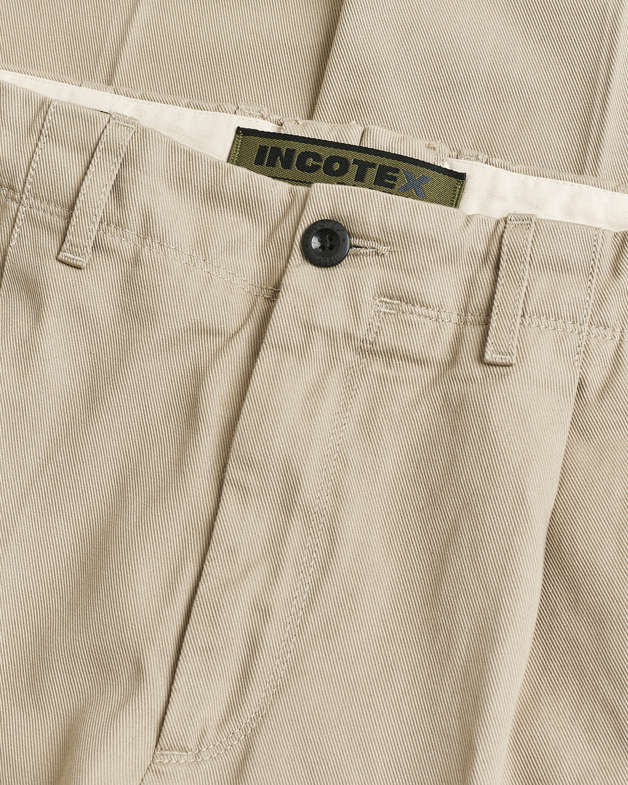 Hombres | Pre-owned Pantalones | Pre-owned | Incotex Regular Fit Uniform Cotton Slacks Beige W32