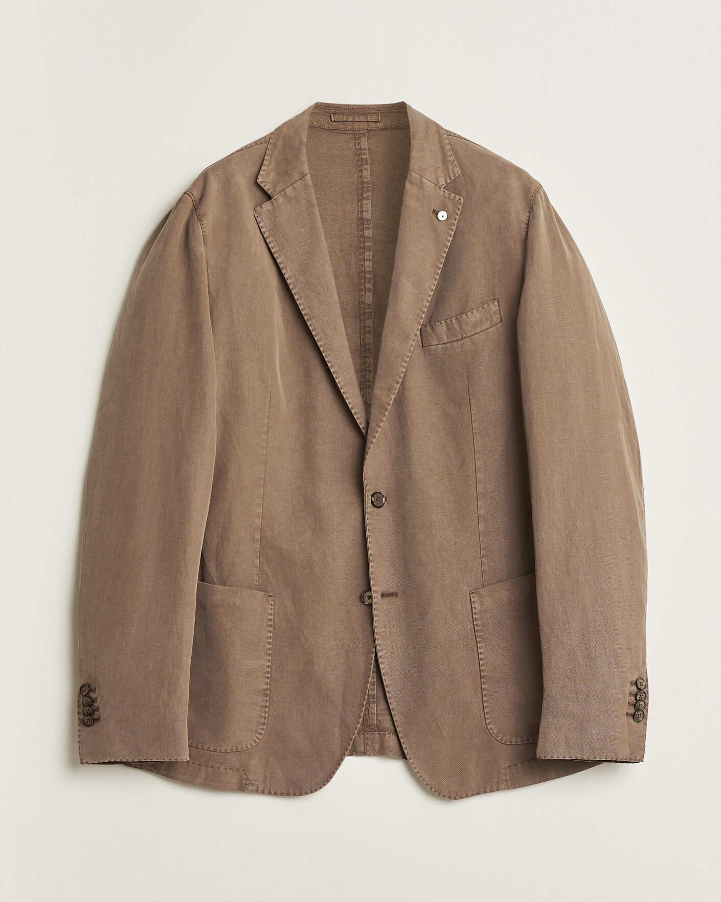 Hombres | Pre-owned Blazers | Pre-owned | L.B.M. 1911 Jack Regular Fit Cotton Blend Blazer Taupe 54