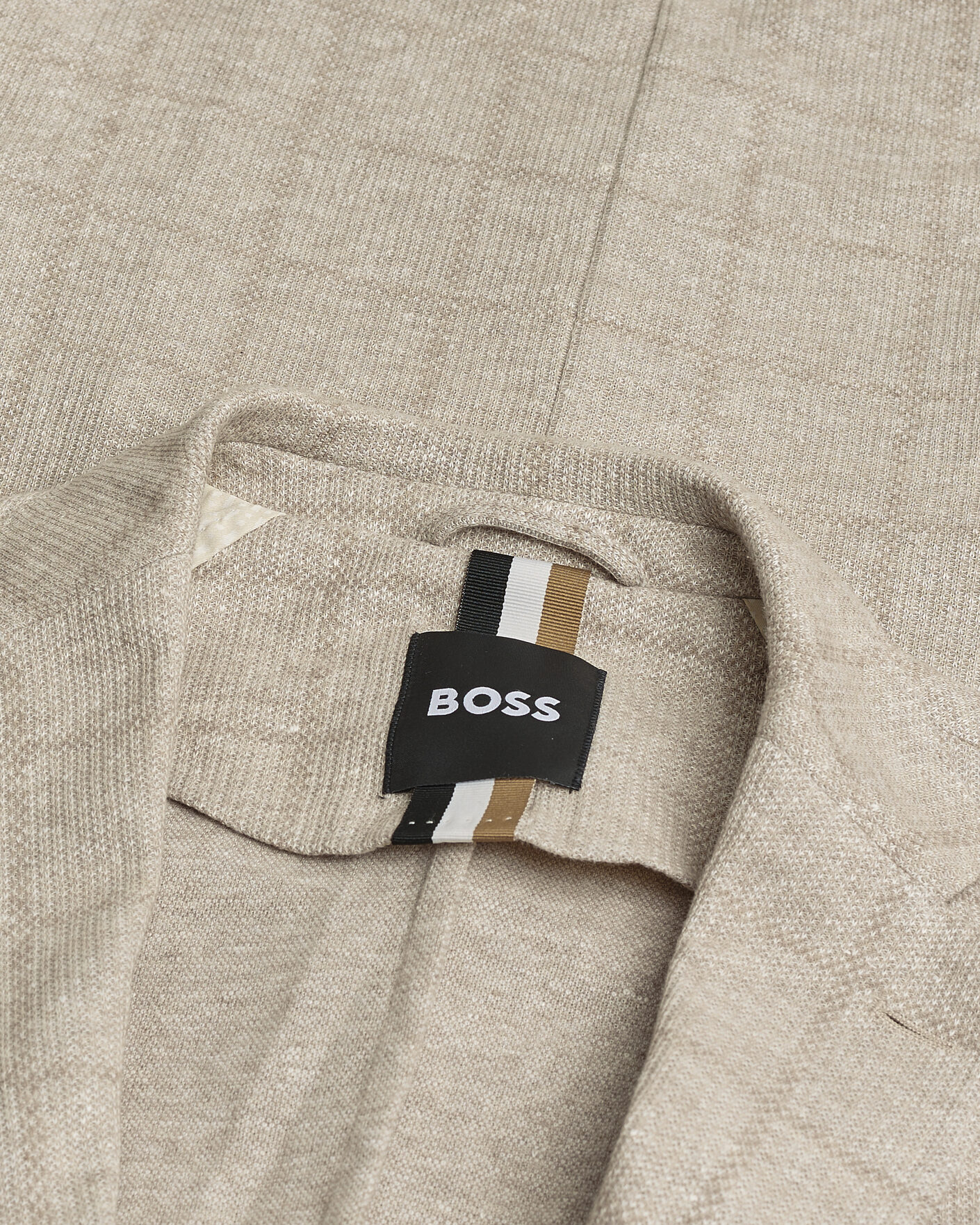 Hombres | Pre-owned Blazers | Pre-owned | BOSS BLACK Hanry Checked Jersey Patch Pocket Blazer Beige 50