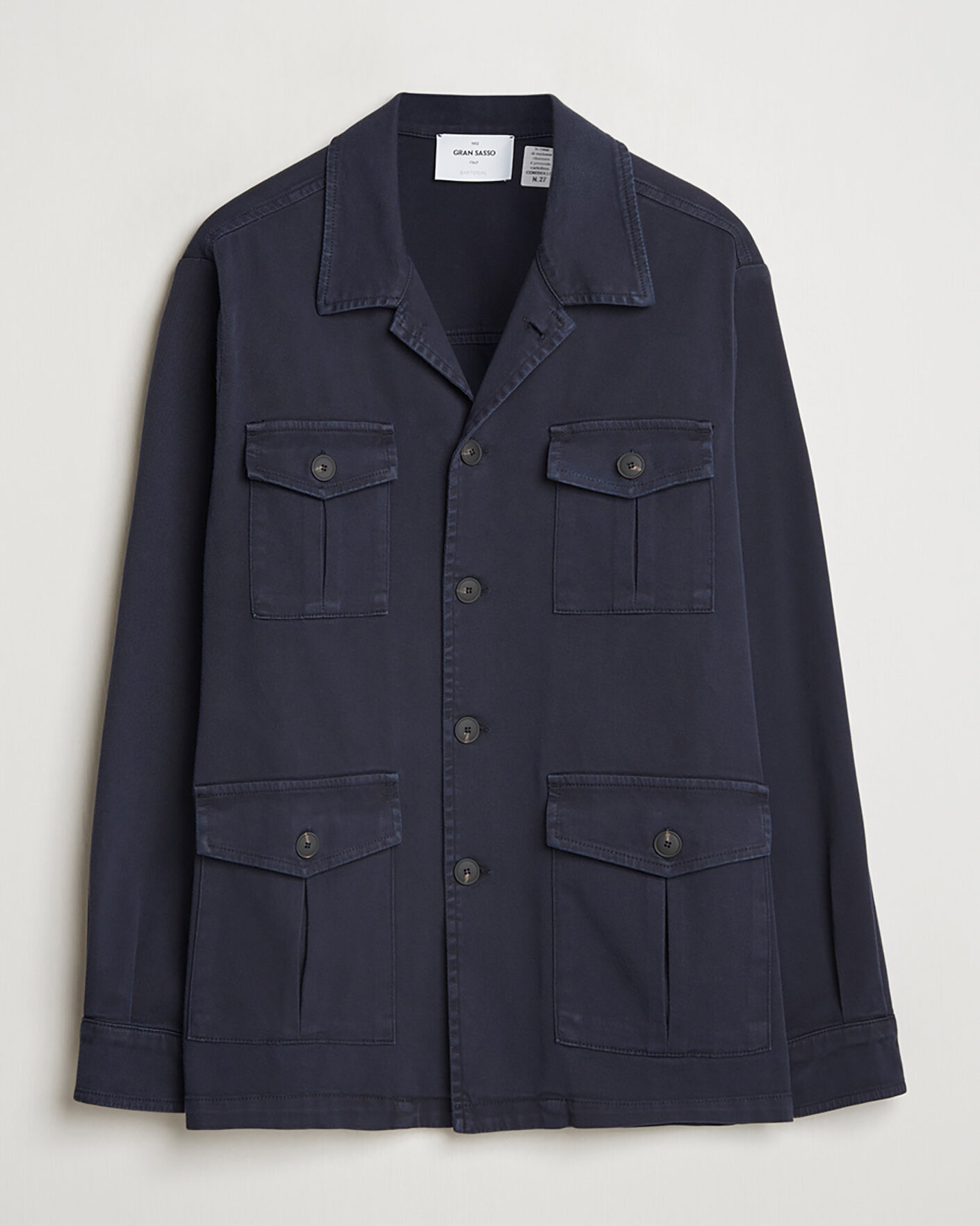 Hombres | Pre-owned Chaquetas | Pre-owned | Gran Sasso Cotton Twill Safari Jacket Navy 50