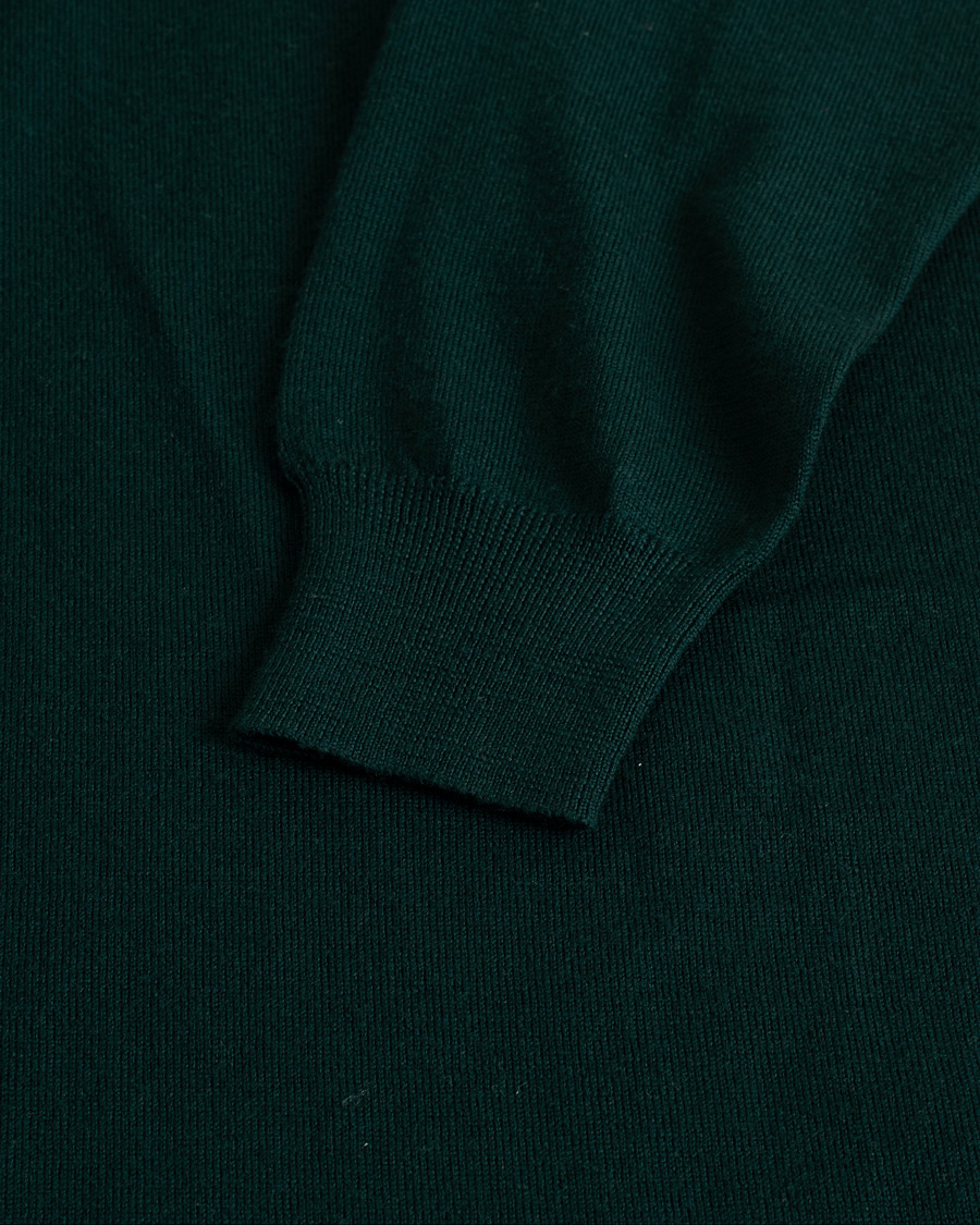Hombres | Jerséis y prendas de punto | Pre-owned | Drake's Long Sleeve Knit Polo Green L