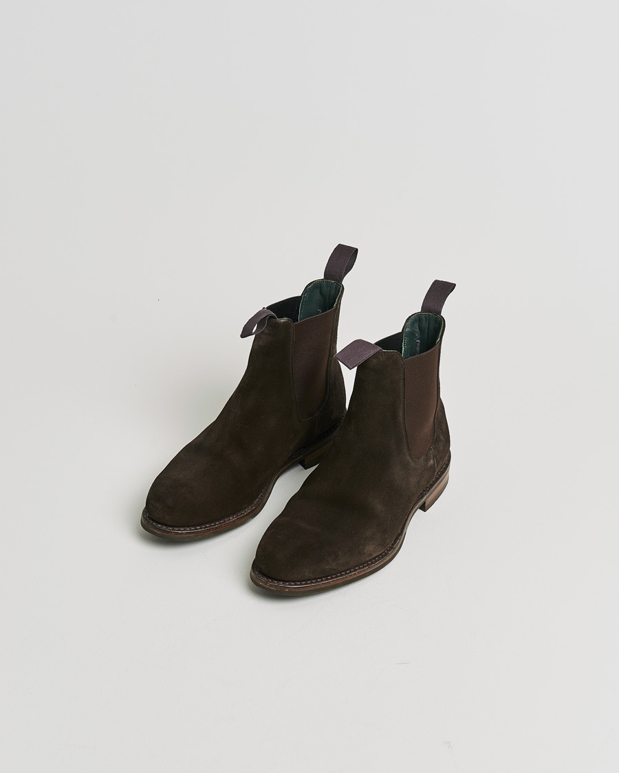 Hombres | Pre-owned Zapatos cosidos a mano | Pre-owned | Drake's Chelsea Boot Brown Suede UK9 - EU43
