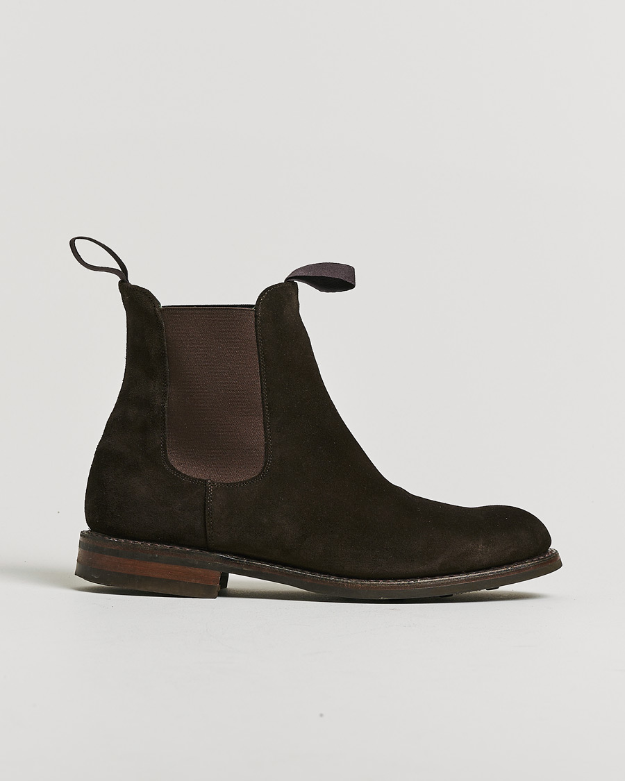Hombres | Pre-owned Zapatos cosidos a mano | Pre-owned | Drake's Chelsea Boot Brown Suede UK9 - EU43