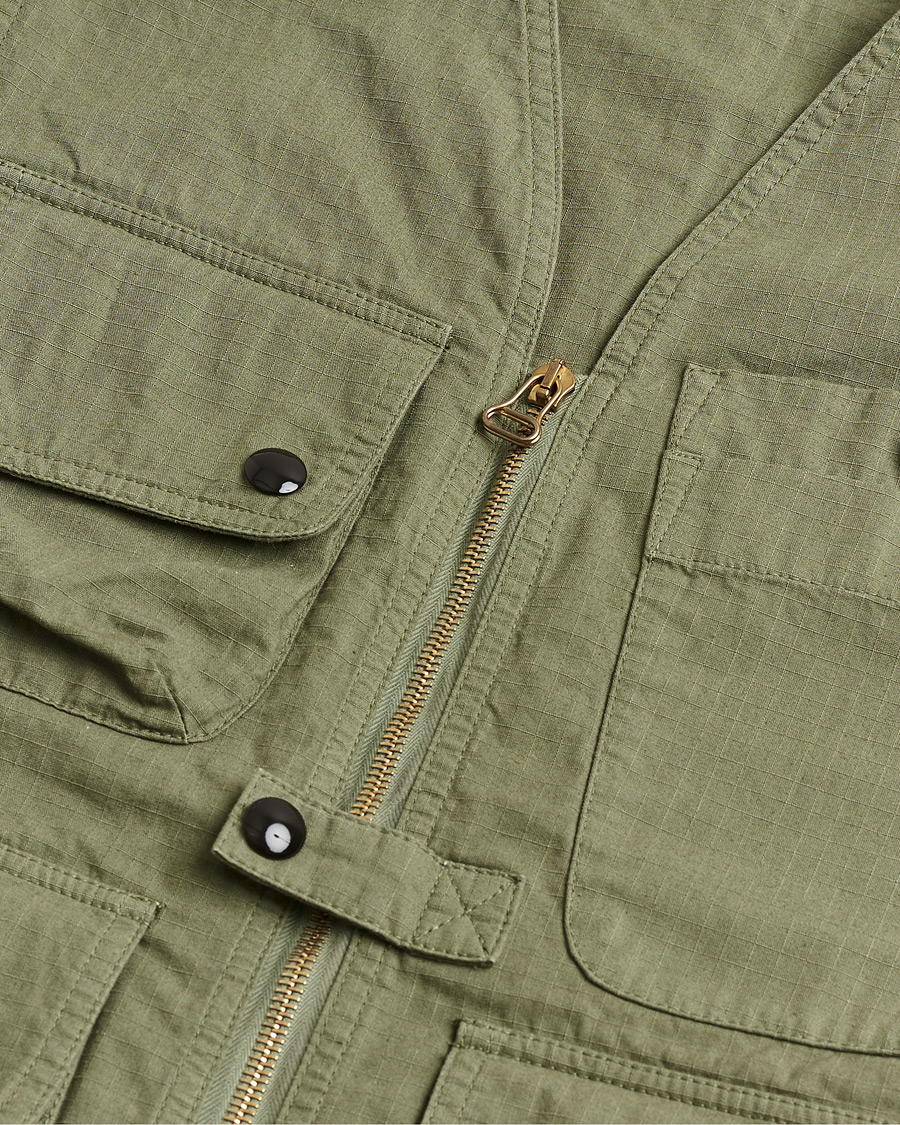 Hombres | Pre-owned Chaquetas | Pre-owned | Drake's Ripstop Utility Cotton Vest Green UK36 - EU46