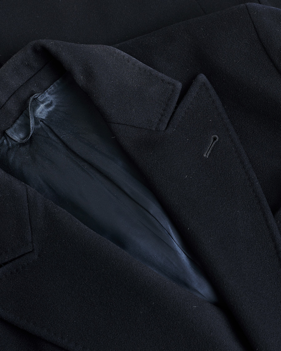 Hombres | Aspesi Double Breasted Wool Coat Navy M | Pre-owned | Aspesi Double Breasted Wool Coat Navy M