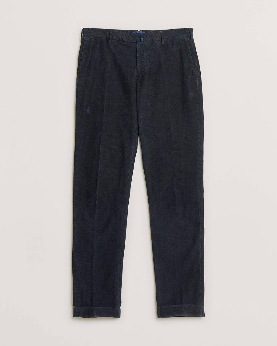Hombres | Pre-owned Pantalones | Pre-owned | Incotex Slim Fit Garment Dyed Corduroy Trousers Navy 48