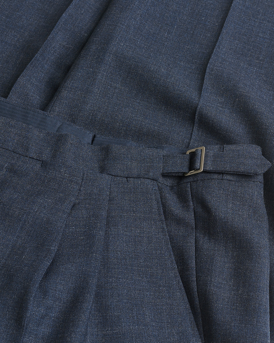 Hombres | Pre-owned Pantalones | Pre-owned | Berg&Berg High Waisted Double Pleated Wool Trousers Blue 52