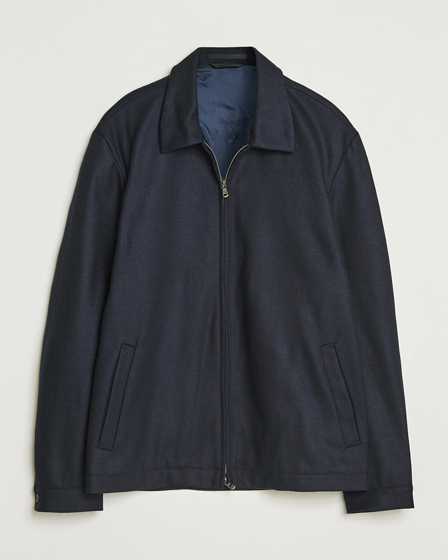Hombres | Pre-owned Chaquetas | Pre-owned | Sunspel Boiled Wool Jersey Jacket Navy M