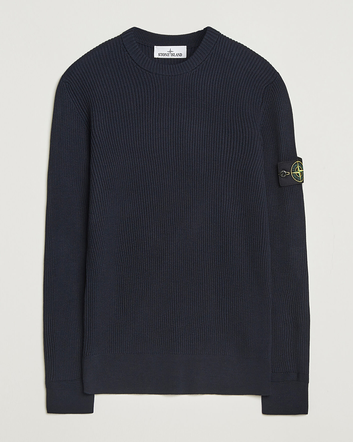 Hombres | Pre-owned Jerséis | Pre-owned | Stone Island Full Rib Crewneck Navy S