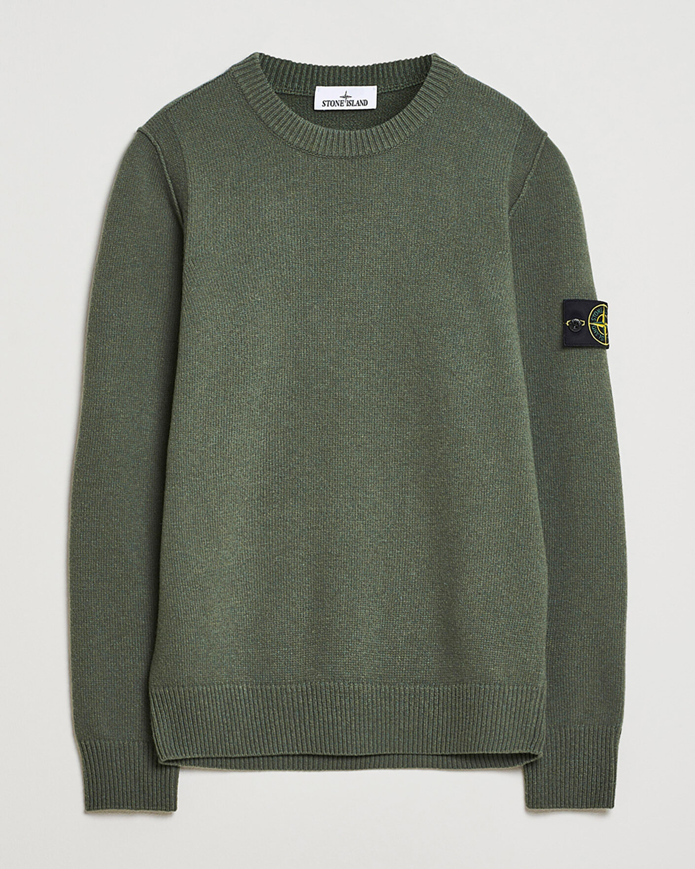 Hombres | Pre-owned Jerséis | Pre-owned | Stone Island Knitted Lambswool Crew Neck Military Green M