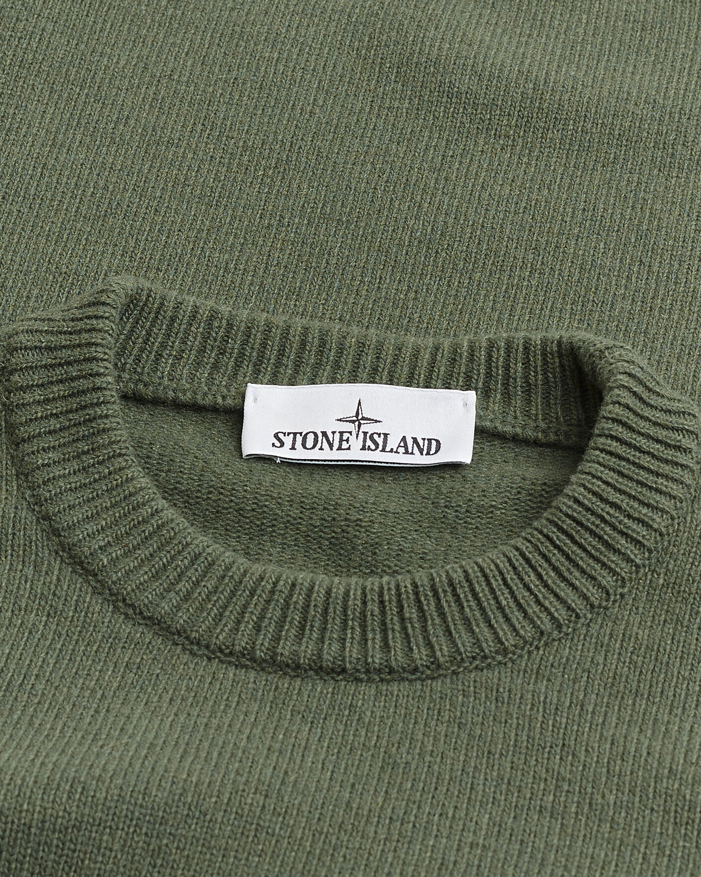 Hombres | Pre-owned Jerséis | Pre-owned | Stone Island Knitted Lambswool Crew Neck Military Green M