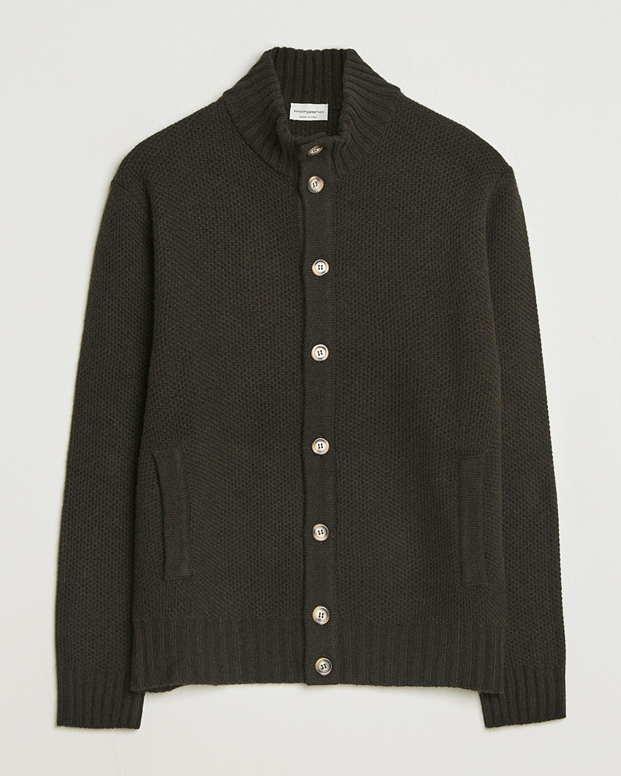 Hombres | Pre-owned Jerséis | Pre-owned | Morgano Heavy Knitted Wool/Cashmere Cardigan Dark Brown M