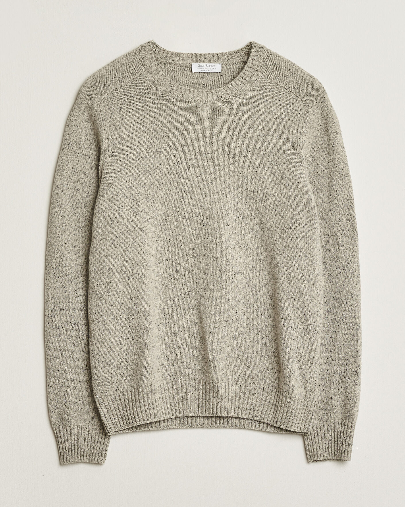 Hombres | Pre-owned Jerséis | Pre-owned | Gran Sasso Cashmere & Silk Blend Crew Neck Grey Melange 48