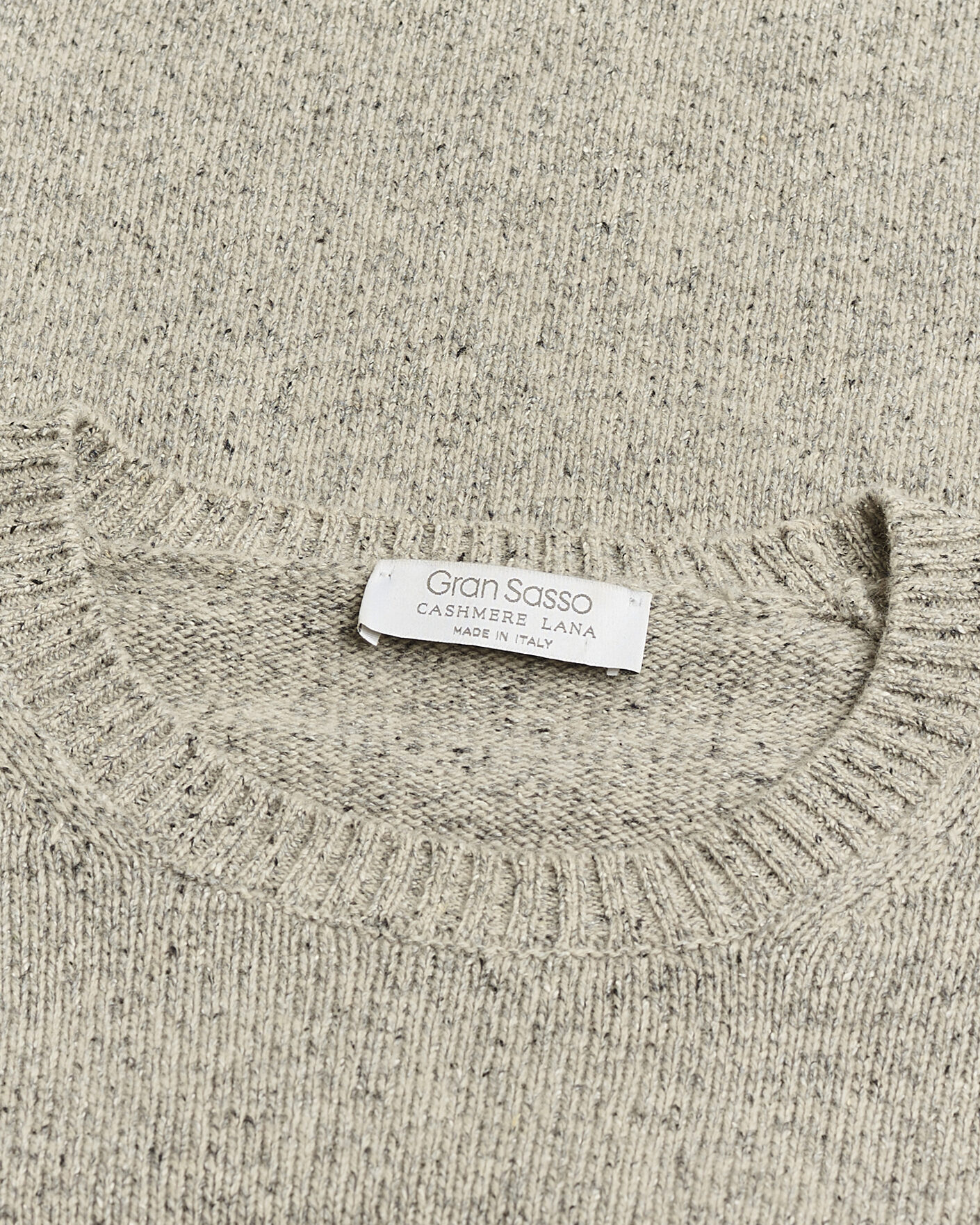 Hombres | Pre-owned Jerséis | Pre-owned | Gran Sasso Cashmere & Silk Blend Crew Neck Grey Melange 48