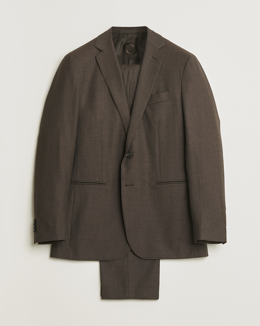 Hombres | Caruso Wool & Cashmere Suit Brown 48 | Pre-owned | Caruso Wool & Cashmere Suit Brown 48