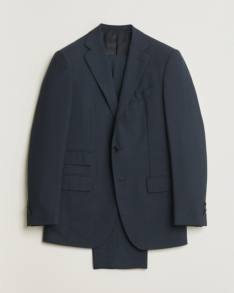 Hombres | Pre-owned Trajes | Pre-owned | Caruso 120s Wool Suit Dark Blue 48