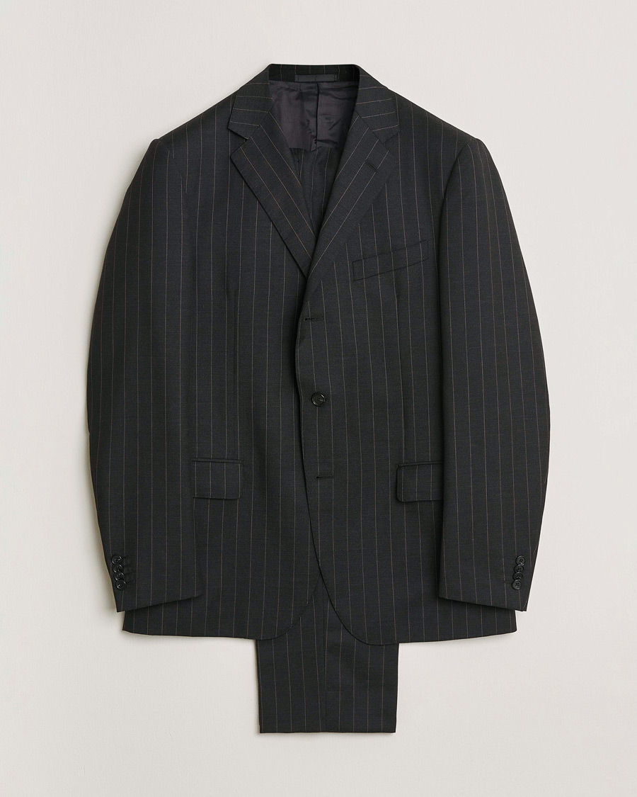 Hombres | Pre-owned Trajes | Pre-owned | Caruso Pinstripe Wool Suit Black 52