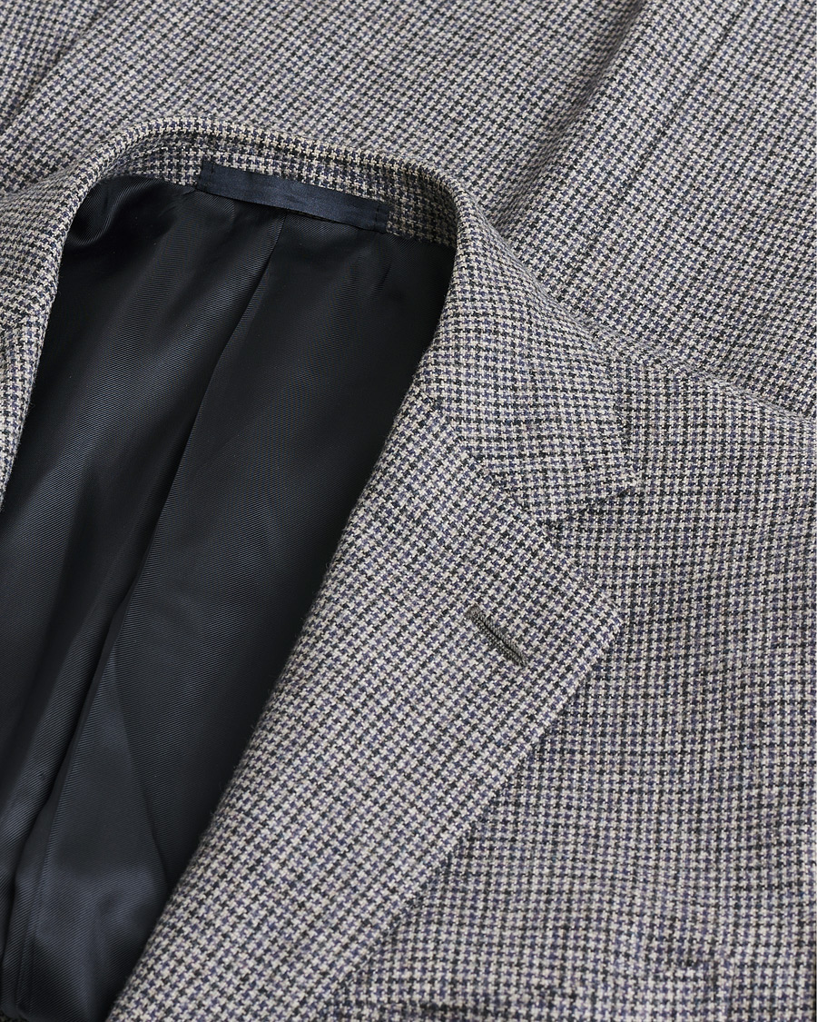 Hombres | Pre-owned Blazers | Pre-owned | Caruso Cashmere Blend Houndstooth Blazer Grey 48