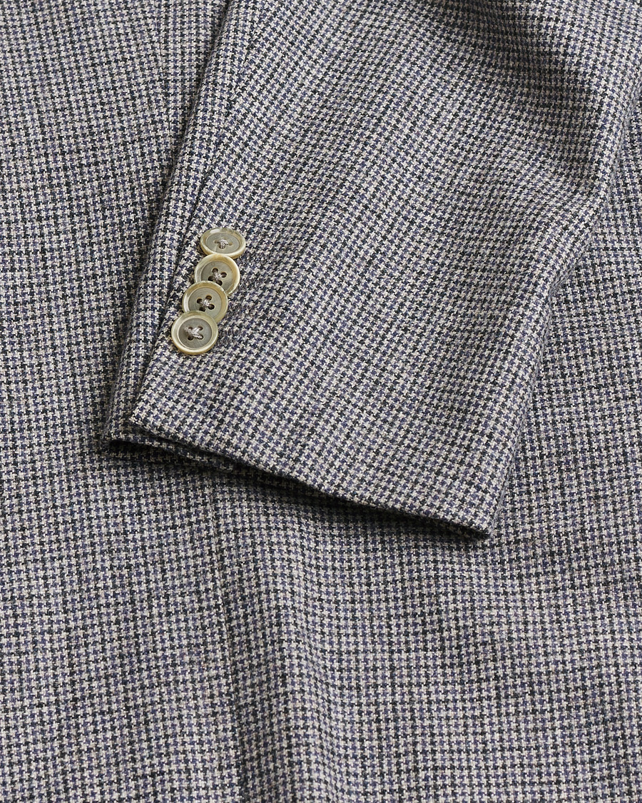 Hombres | Pre-owned Blazers | Pre-owned | Caruso Cashmere Blend Houndstooth Blazer Grey 48
