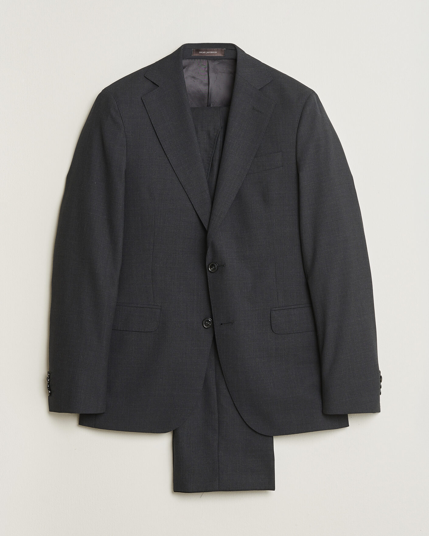 Hombres | Pre-owned Trajes | Pre-owned | Oscar Jacobson Ego Wool Suit Dark Grey 46