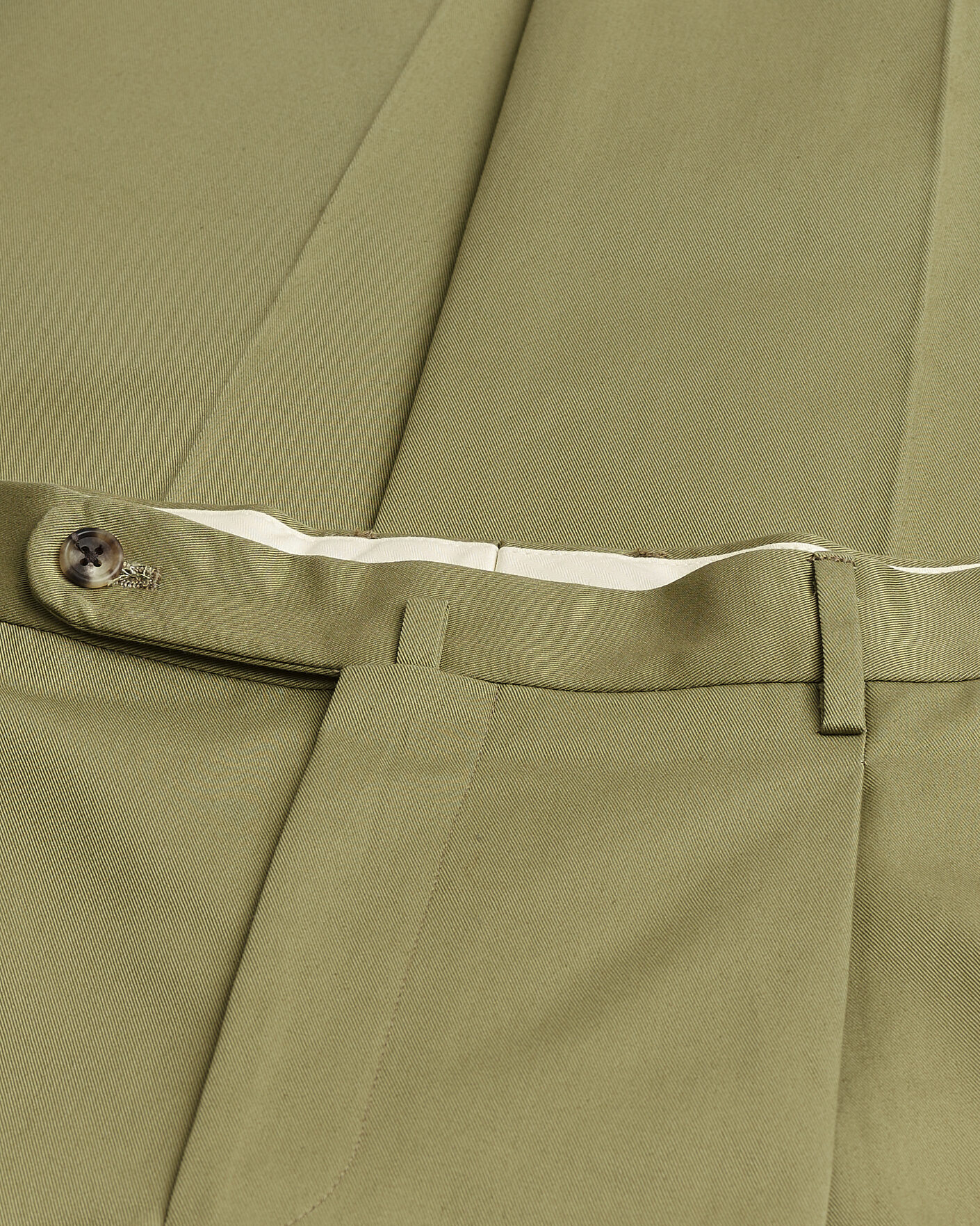 Hombres | Pre-owned Pantalones | Pre-owned | Rubato High Waist Cotton Chino Green 52