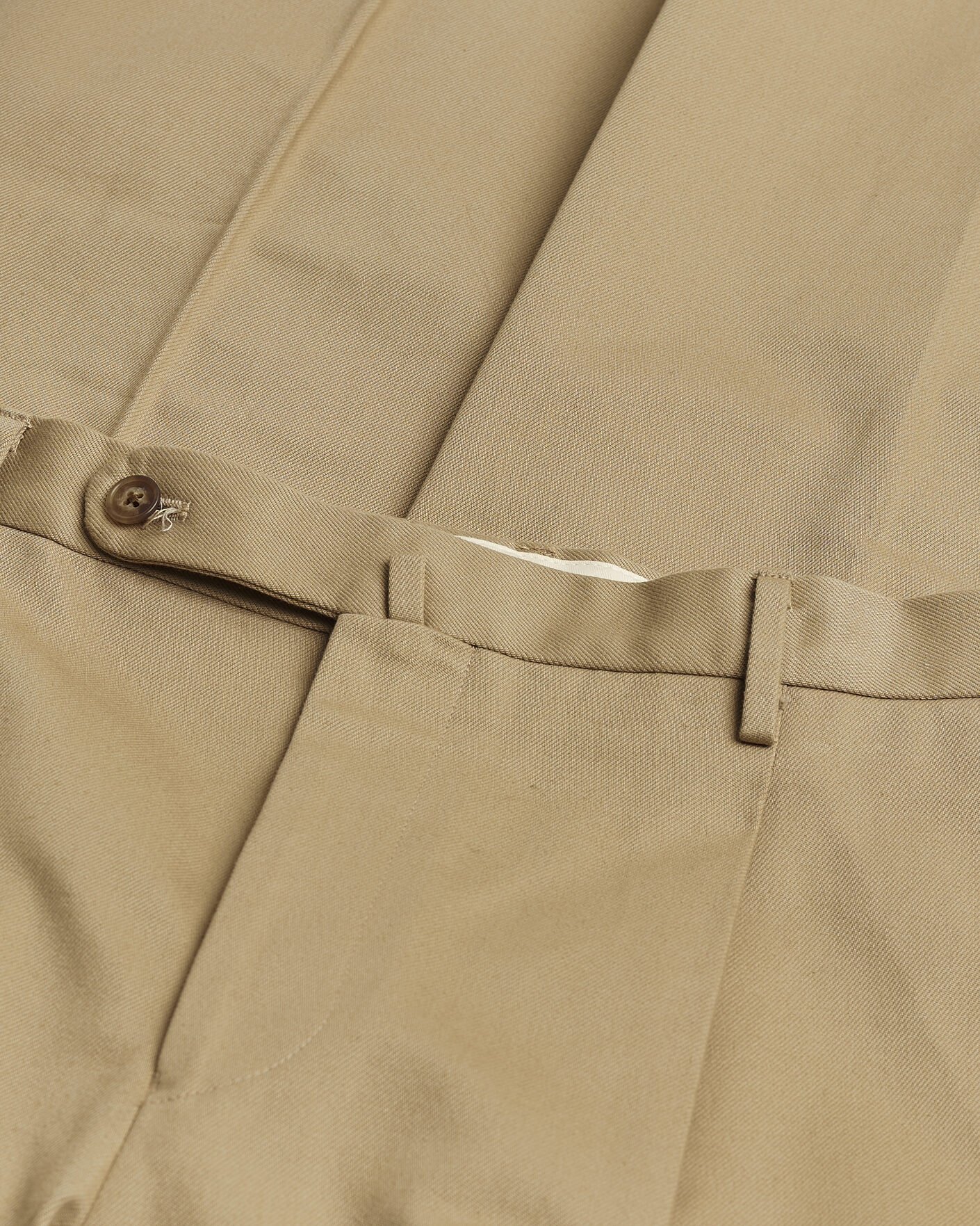 Hombres | Pre-owned Pantalones | Pre-owned | Rubato High Waist Cotton Chino Beige 52