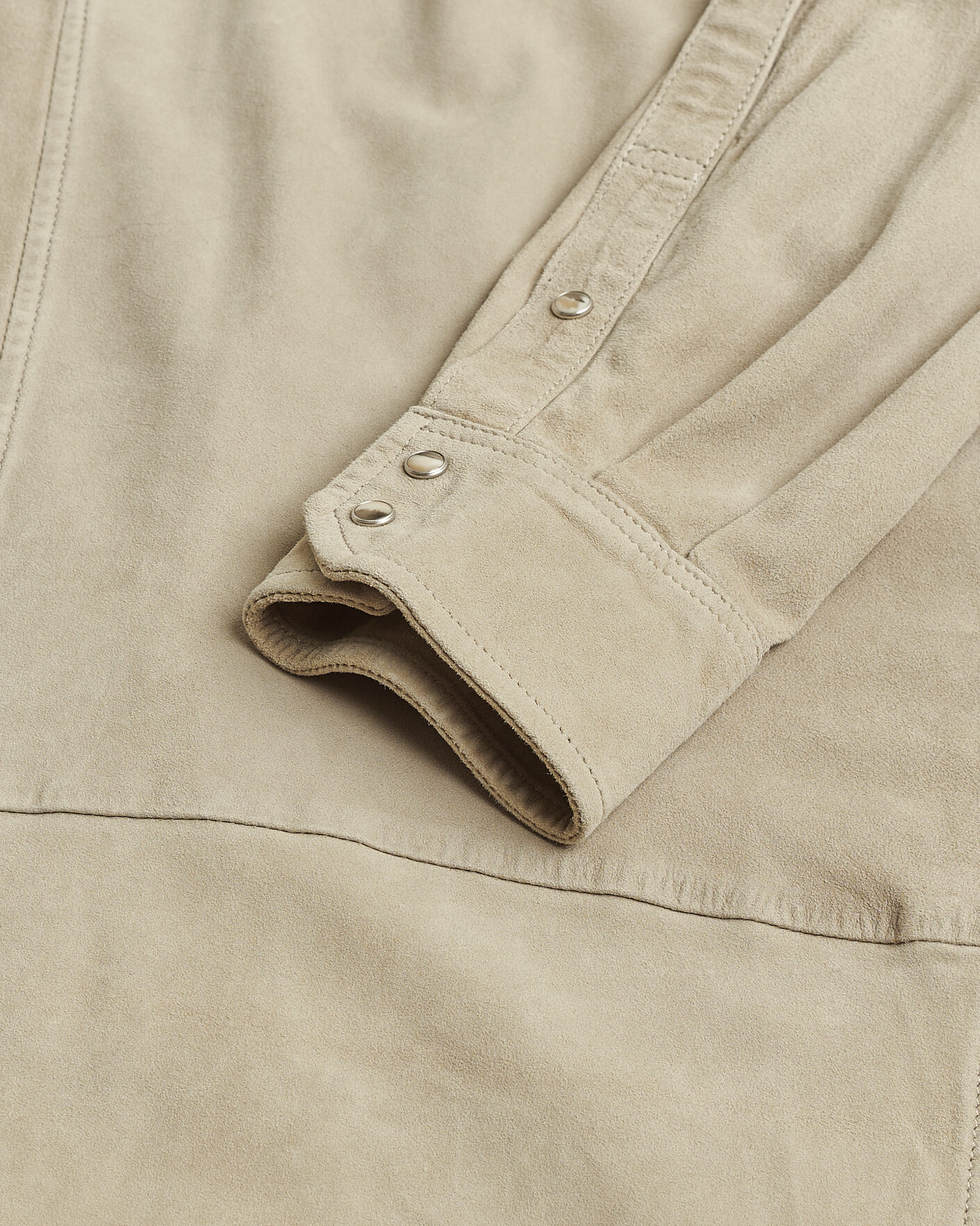 Hombres | Pre-owned Camisas | Pre-owned | L.B.M. 1911 Suede Pocket Overshirt Beige 52