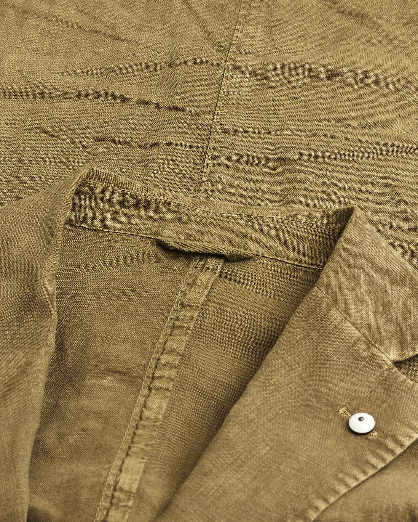 Hombres | Pre-owned Blazers | Pre-owned | L.B.M. 1911 Jack Regular Fit Linen Blazer Olive 46
