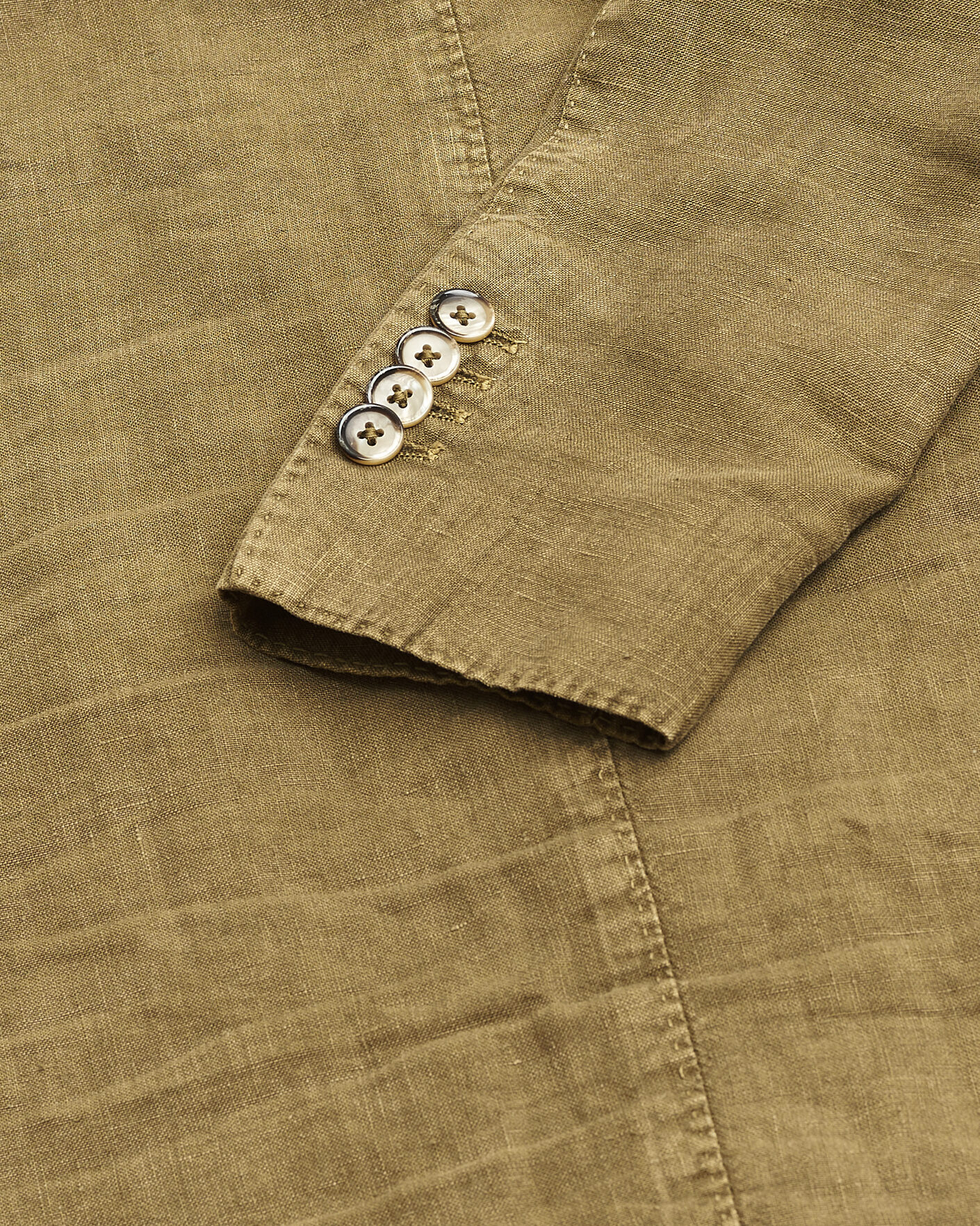 Hombres | Pre-owned Blazers | Pre-owned | L.B.M. 1911 Jack Regular Fit Linen Blazer Olive 46