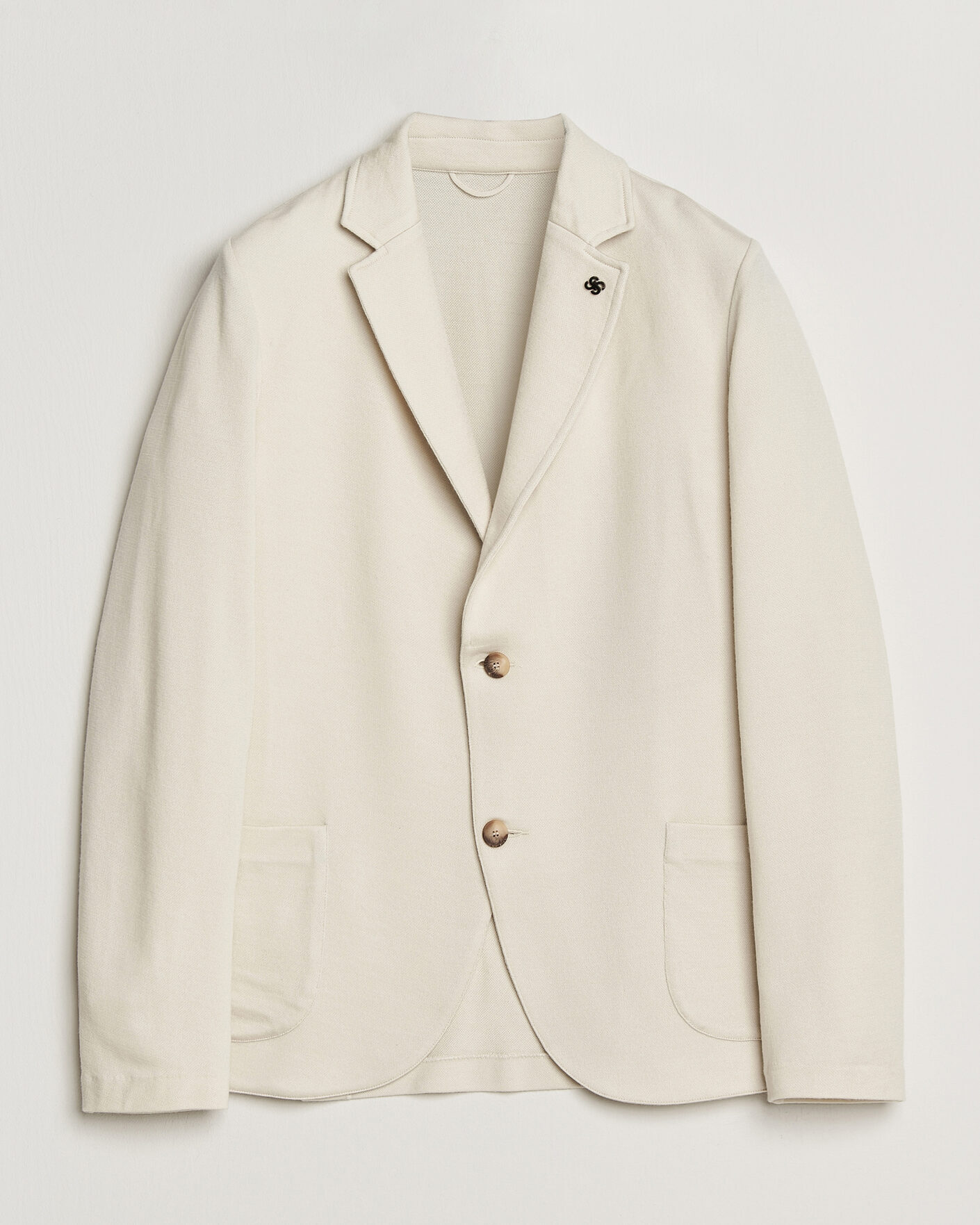 Hombres | Pre-owned Blazers | Pre-owned | Gran Sasso Wool Knitted Blazer Cream 50