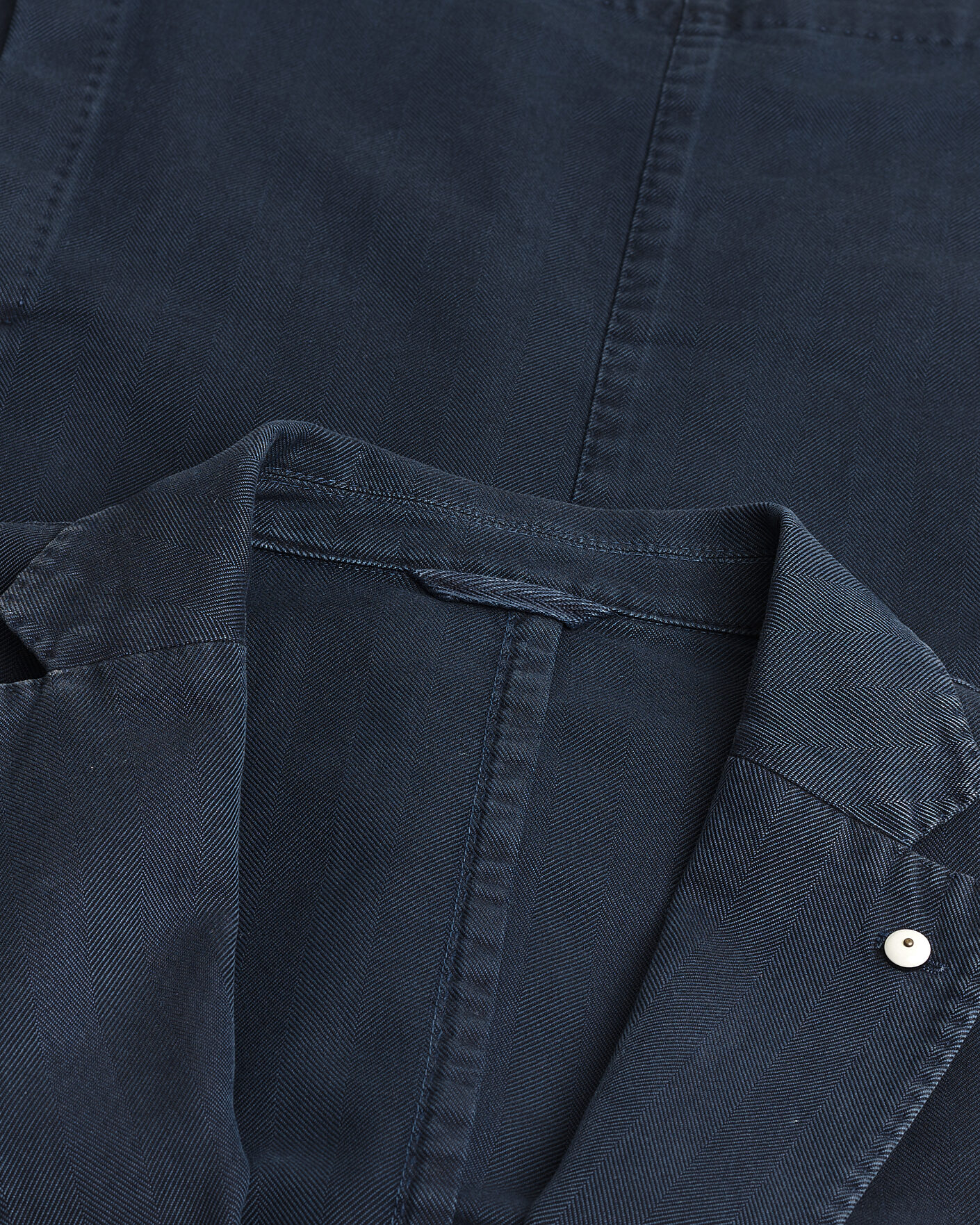 Hombres | Pre-owned Blazers | Pre-owned | L.B.M. 1911 Jack Cotton Herringbone Blazer Navy 54
