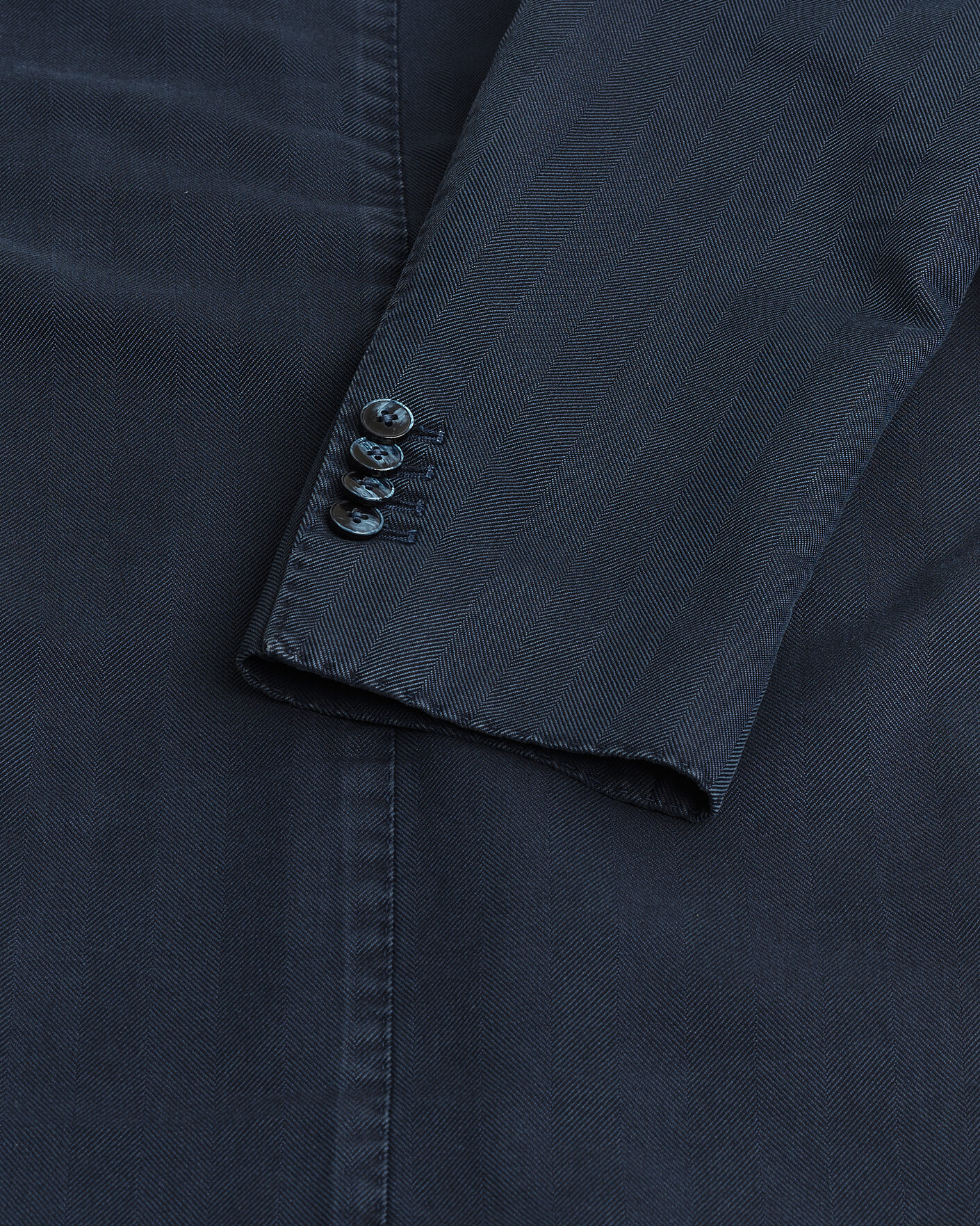 Hombres | Pre-owned Blazers | Pre-owned | L.B.M. 1911 Jack Cotton Herringbone Blazer Navy 54