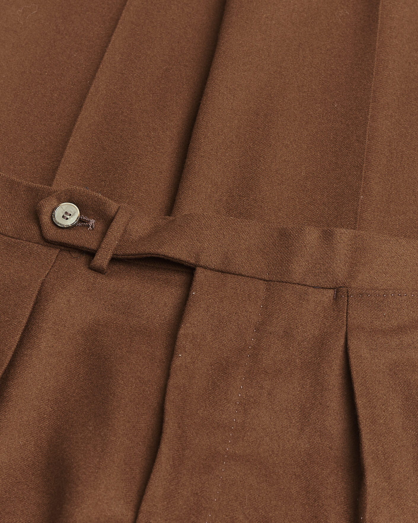 Hombres | Pre-owned Pantalones | Pre-owned | Santaniello Flannel Trousers Rust Brown 48