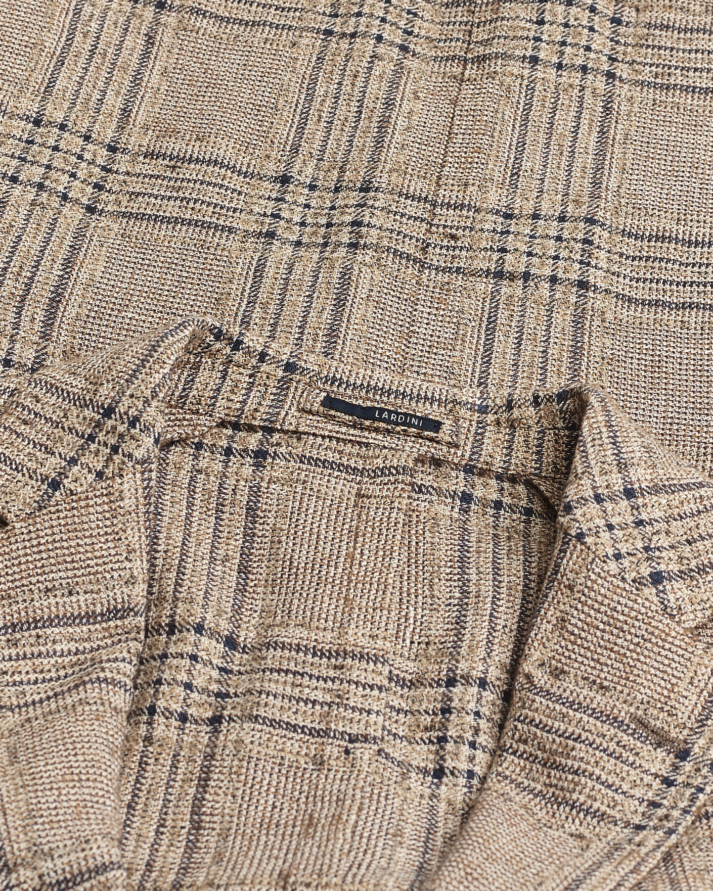 Hombres | Pre-owned Blazers | Pre-owned | Lardini Silk Blend Checked Blazer Brown 54