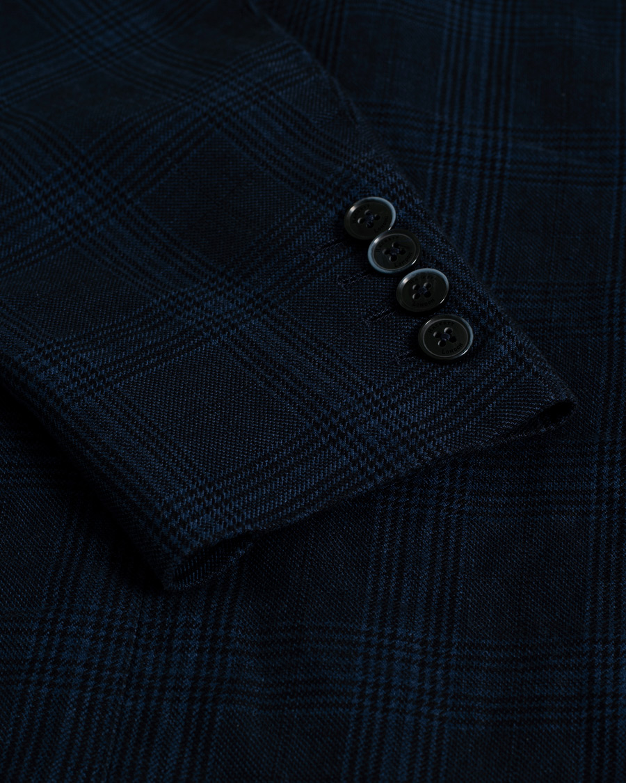 Hombres | Hackett Checked Blazer Navy 46 | Pre-owned | Hackett Checked Blazer Navy 46