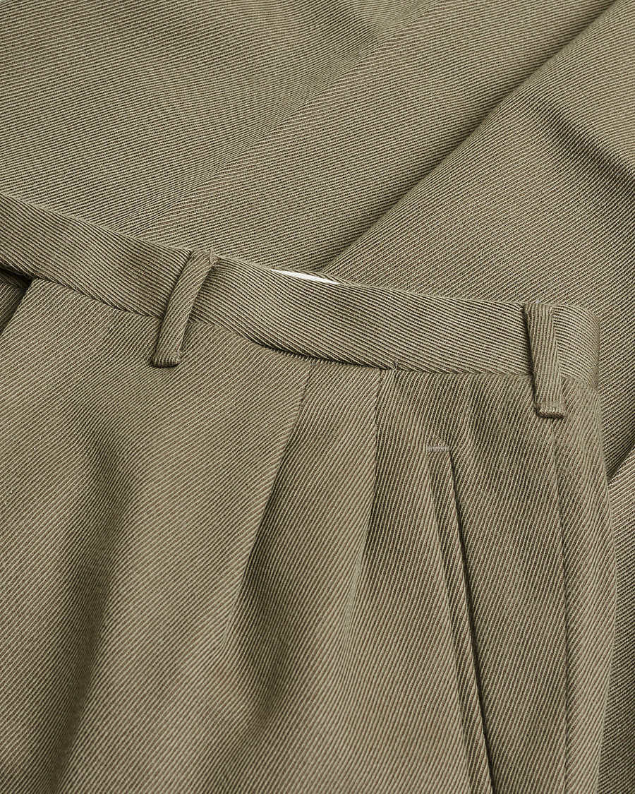 Hombres | Pre-owned Pantalones | Pre-owned | Rota Pantaloni Twill Wool Trousers Mole Green 48