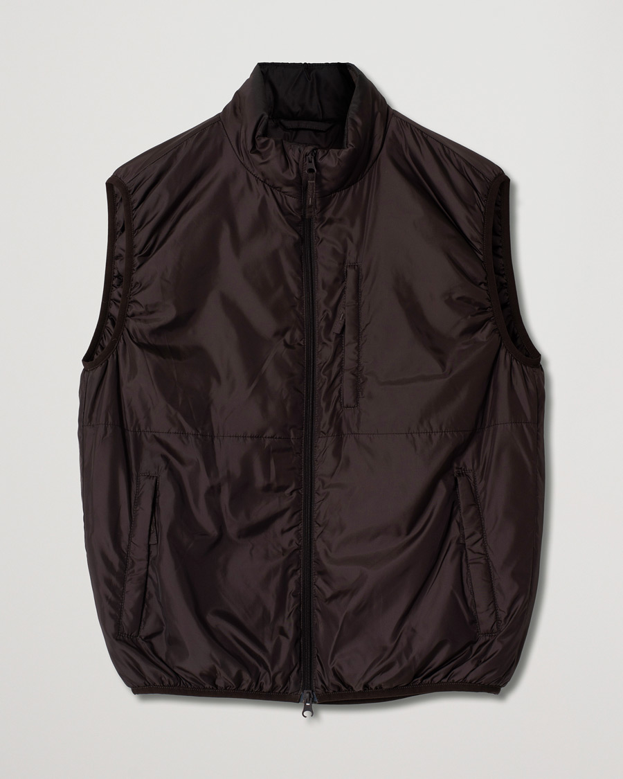 Hombres | Aspesi Jil Nylon Gilet Brown | Pre-owned | Aspesi Jil Nylon Gilet Brown