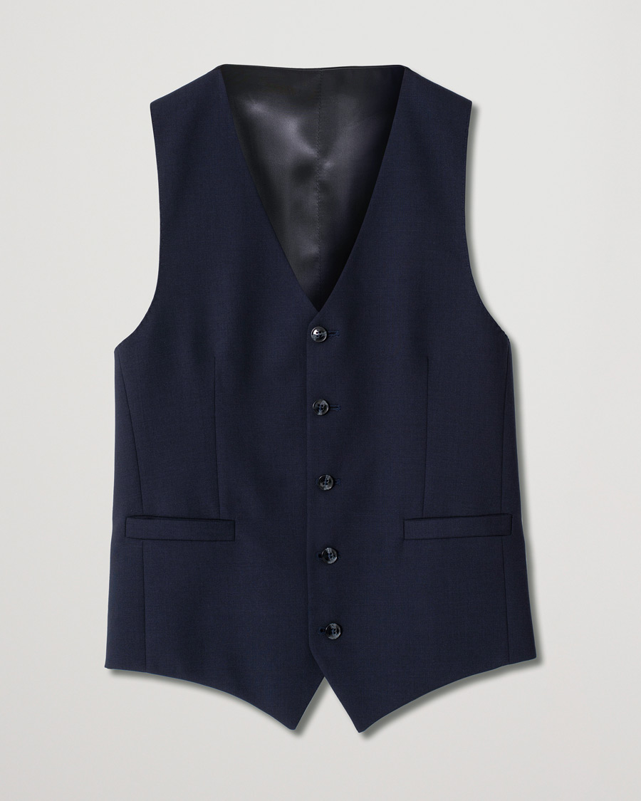 Hombres | Tiger of Sweden Henre 3-piece Suit Wool Stretch Navy | Pre-owned | Tiger of Sweden Henre 3-piece Suit Wool Stretch Navy