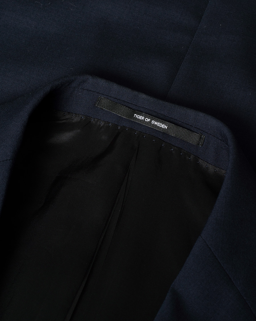 Hombres | Tiger of Sweden Henre 3-piece Suit Wool Stretch Navy | Pre-owned | Tiger of Sweden Henre 3-piece Suit Wool Stretch Navy