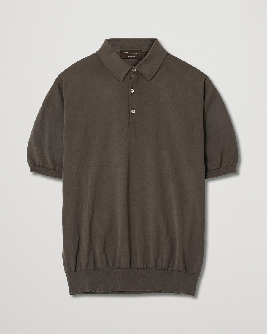 Hombres | Polos | Pre-owned | Doriani Cashmere Cotton Knitted Polo Brown