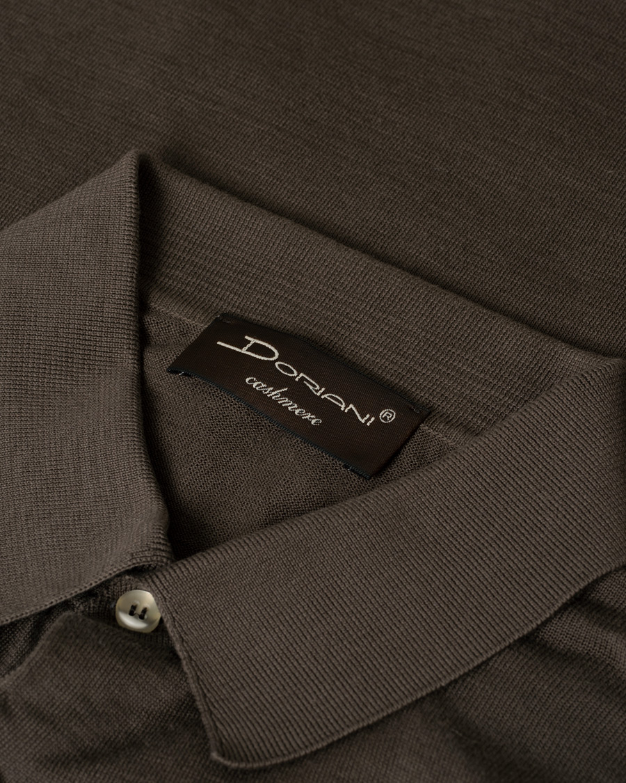 Hombres | Polos | Pre-owned | Doriani Cashmere Cotton Knitted Polo Brown
