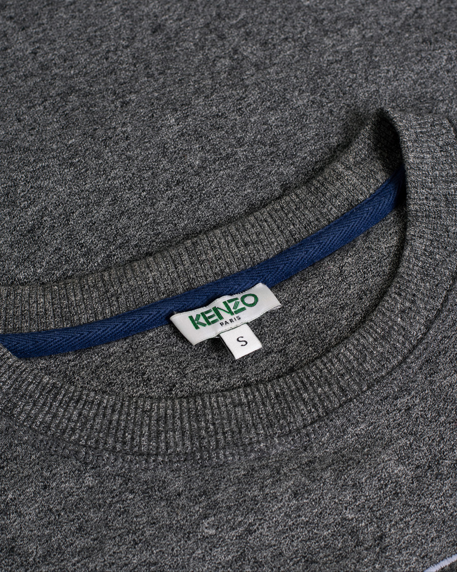Hombres | Kenzo Sweatshirt Tiger Grey Melange | Pre-owned | Kenzo Sweatshirt Tiger Grey Melange