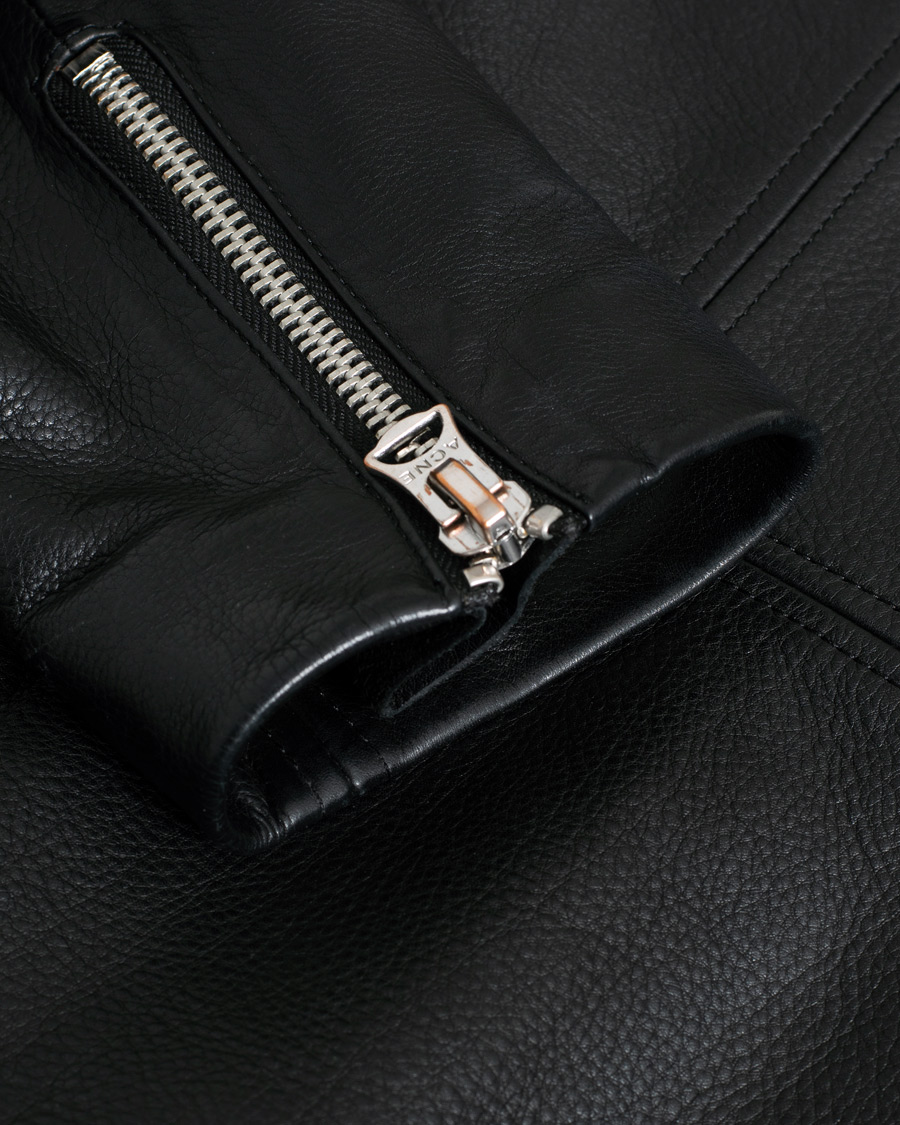 Hombres | Acne Studios Biker Leather Jacket Black 46 | Pre-owned | Acne Studios Biker Leather Jacket Black 46