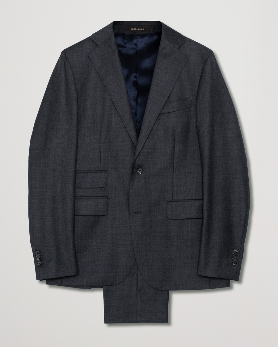 Hombres | Rose & Born Wool Suit Dark Grey 50 | Pre-owned | Rose & Born Wool Suit Dark Grey 50