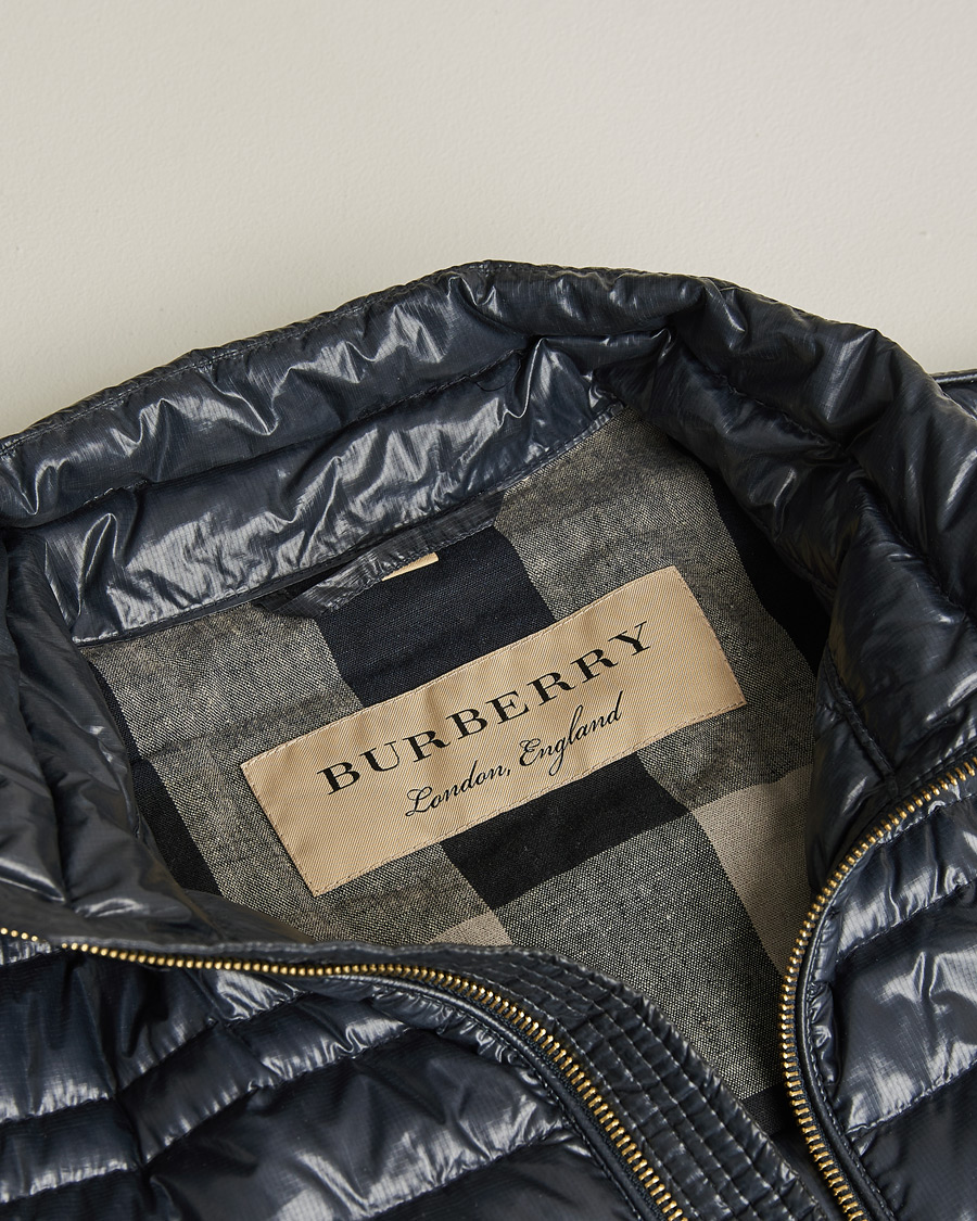 Hombres | Burberry Lightweight Down Jacket Navy M | Pre-owned | Burberry Lightweight Down Jacket Navy M