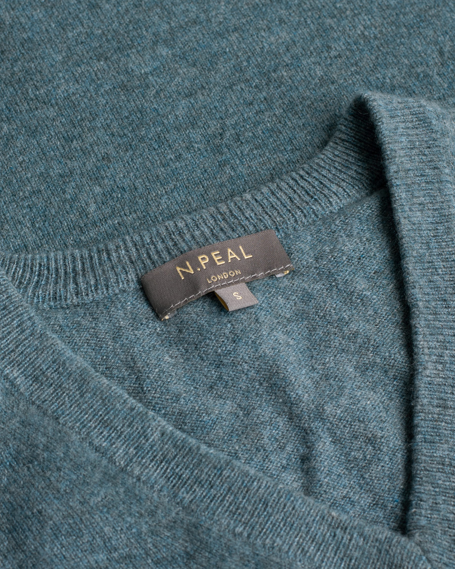 Hombres | Jerséis y prendas de punto | Pre-owned | N.Peal Cashmere V-Neck Turquoise S
