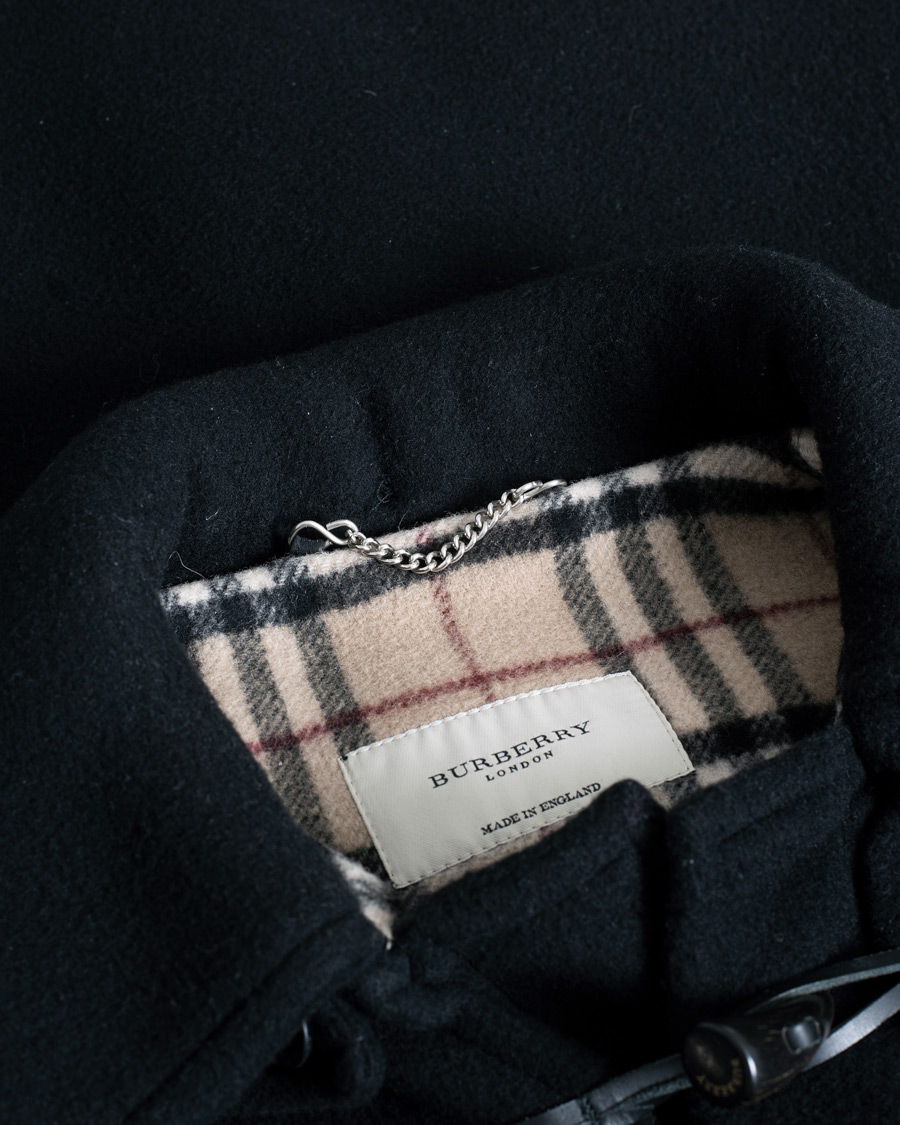 Hombres | Burberry Wool Duffle Coat Black 50 | Pre-owned | Burberry Wool Duffle Coat Black 50
